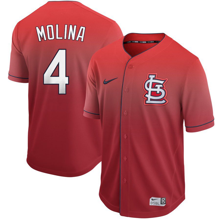 Men St. Louis Cardinals #4 Molina Red Nike Fade MLB Jersey